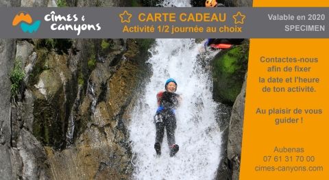 CARTE CADEAU canyoning, via ferrata ou via corda Ardeche